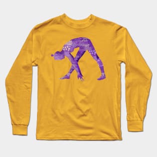 Parsvotanasana in Purple Long Sleeve T-Shirt